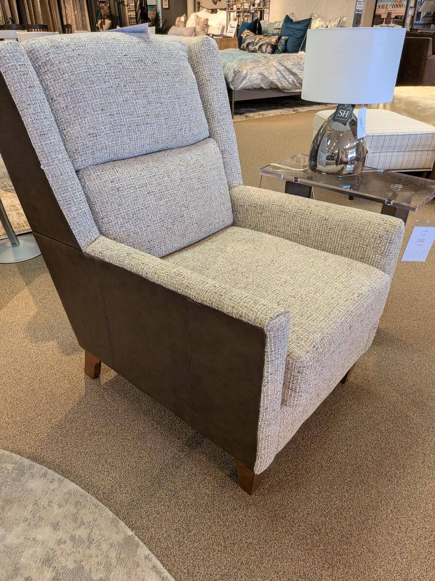 ENG 4894 ENGLAND 4894 CUSTOM LEATHER/FABRIC CHAIR - Image 1
