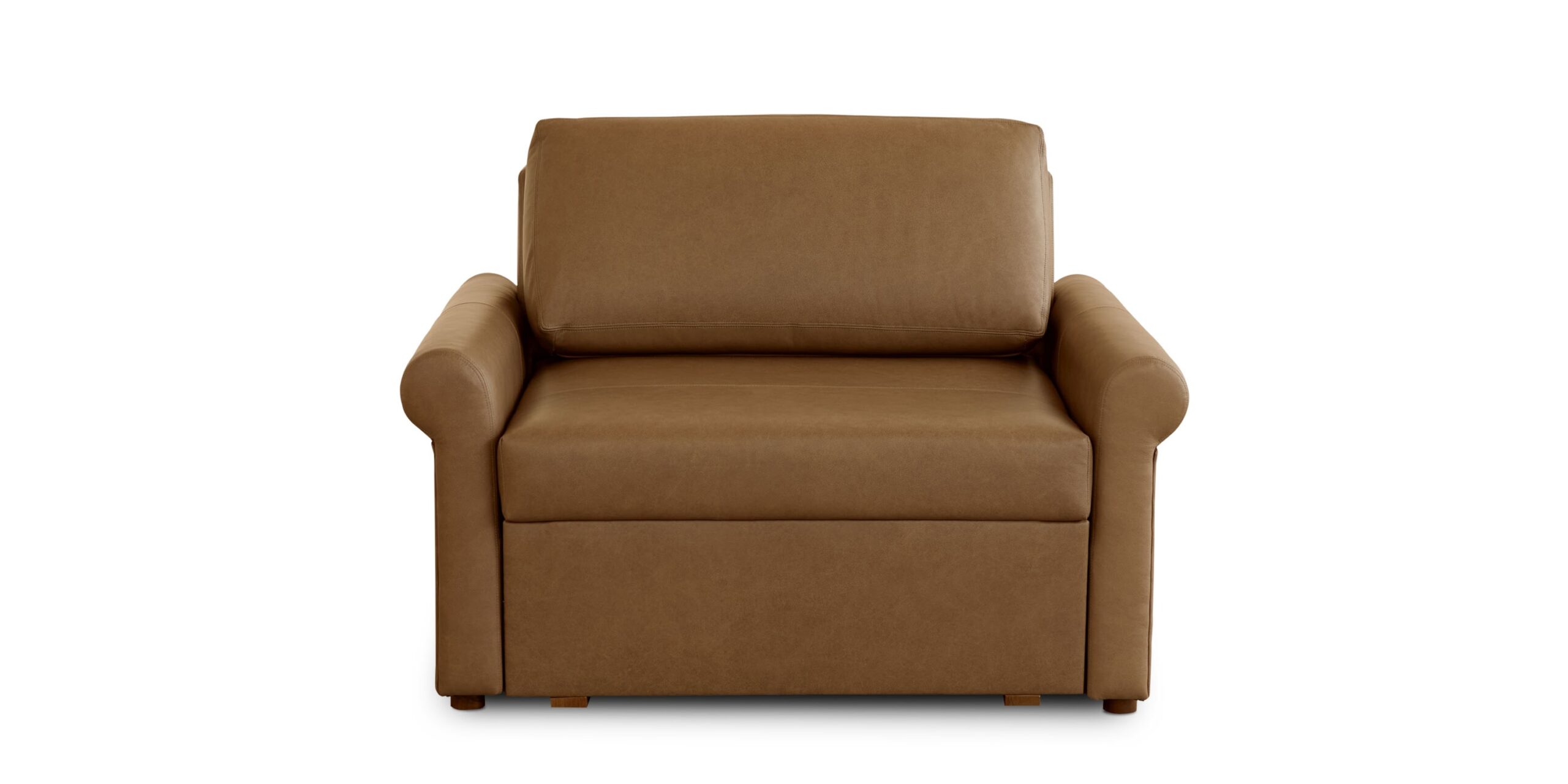 0f8655ce01b2f5e49175dc98a1007a5c Z4 Leather Roll Arm Twin Sleeper Chair - Image 1