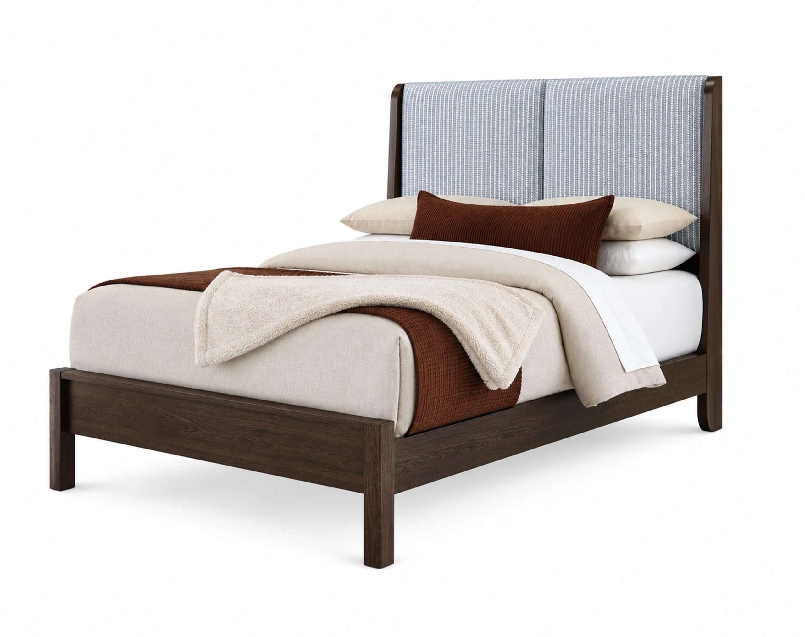 Mercer Street King Shelter Uph Bed-navy Stripe - 860-663-366-063-722-MS1