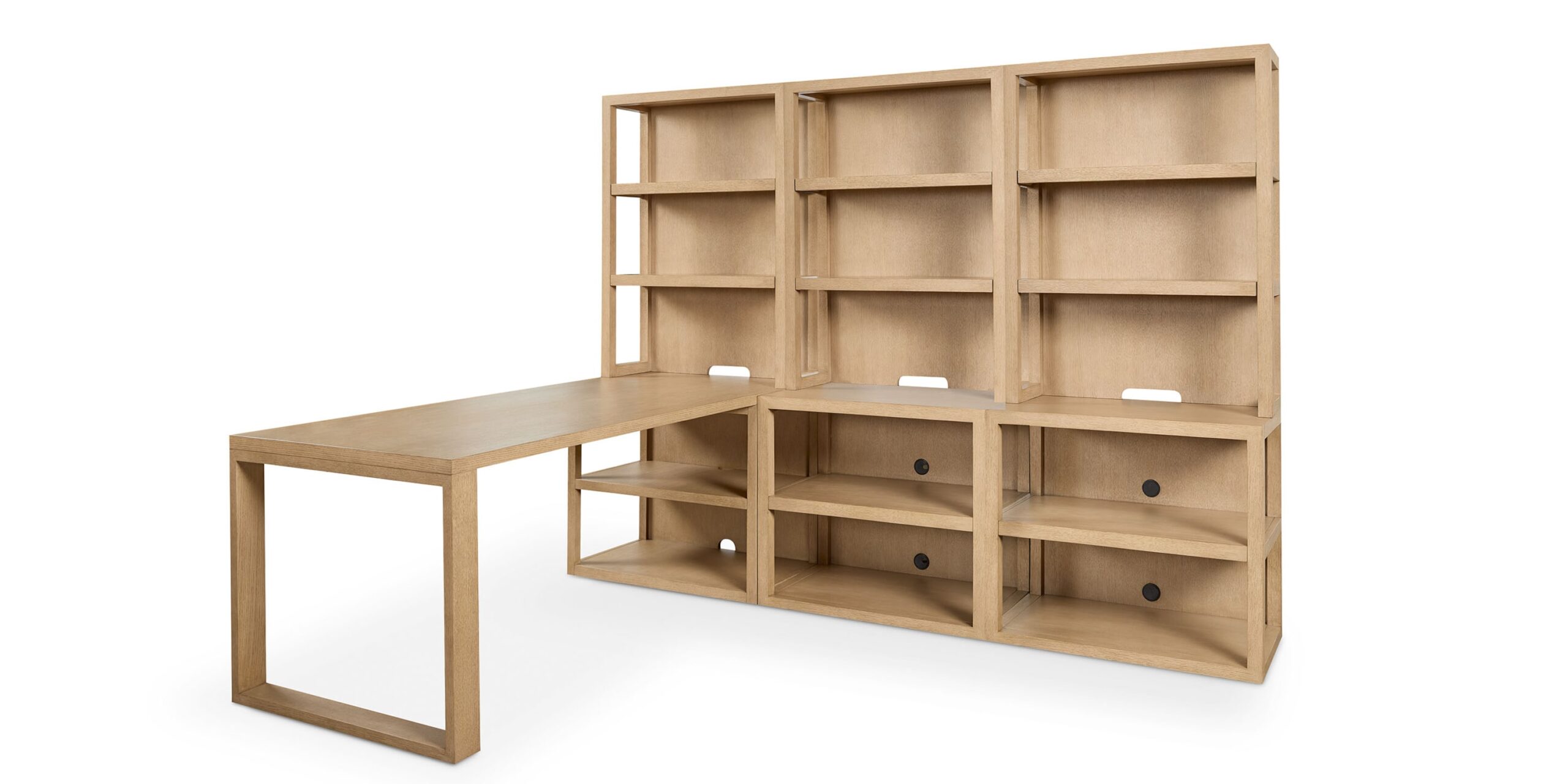 861a9396d9d7b6cd5d272561ce7da032 HomeWork Office Desk and 3 Wide Bookshelf Set - Image 1